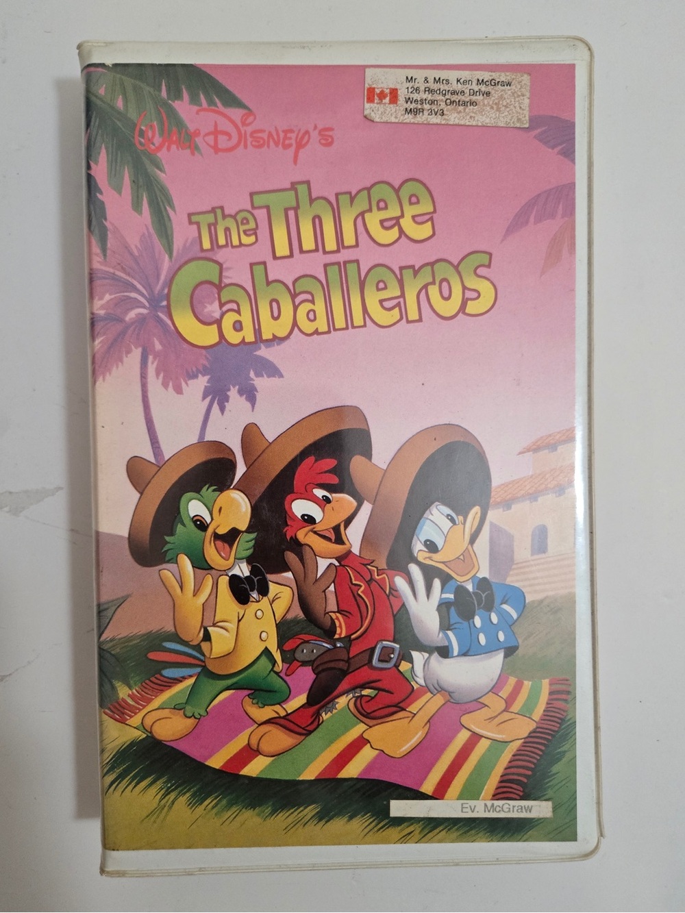 Disney The Three Caballeros Black Diamond VHS Clamshell Vintage Collectible